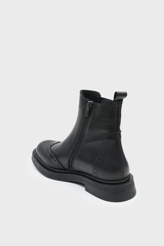 SKB-107 Siyah Deri Kadın Bot