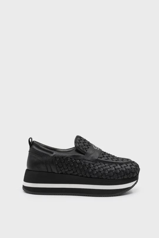 SKL-068 Siyah Deri Kadın Loafer
