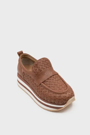 SKL-068 Taba Deri Kadın Loafer