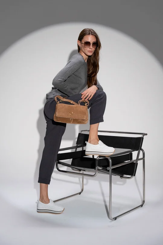 SKL-068 Beyaz Deri Kadın Loafer