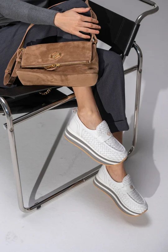 SKL-068 Beyaz Deri Kadın Loafer
