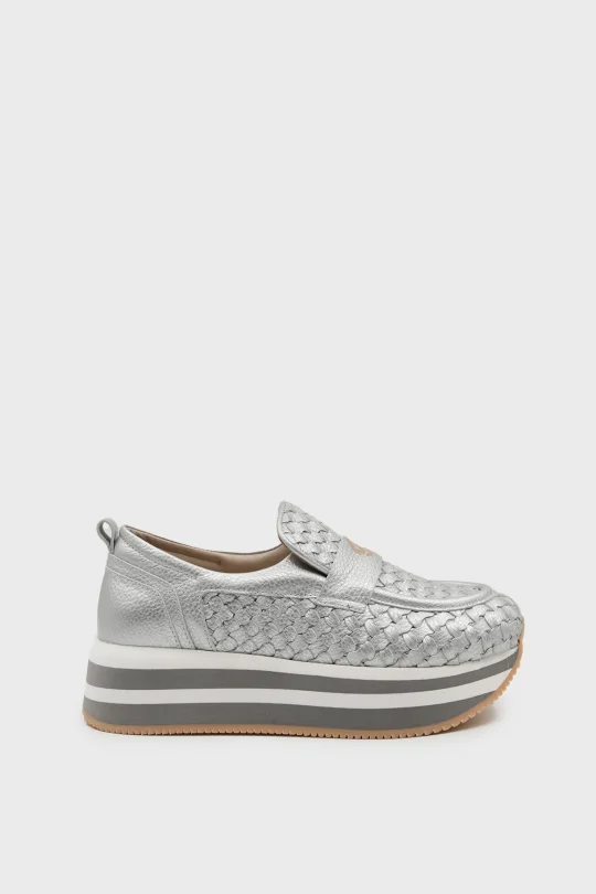 SKL-068 Lame Deri Kadın Loafer