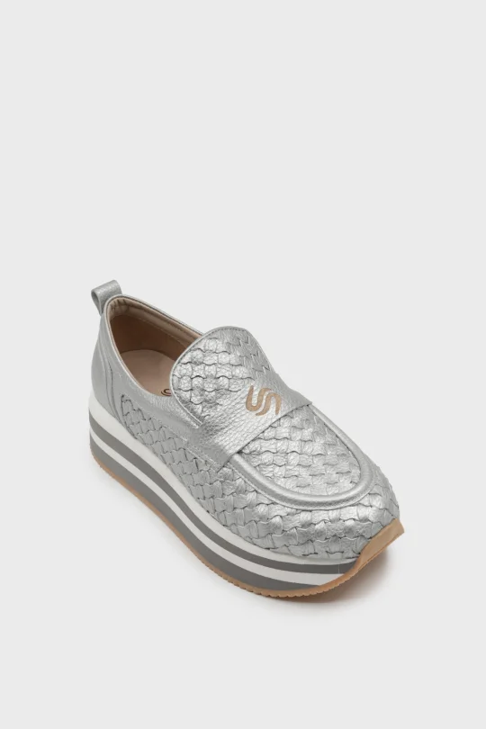 SKL-068 Lame Deri Kadın Loafer