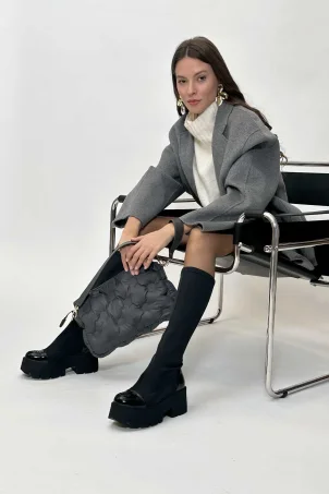 SKC-020 Siyah Rugan Kadın Çizme