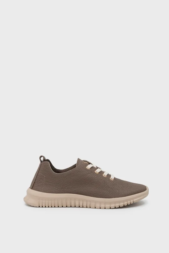 SKS-083 Vizon Deri Kadın Sneaker