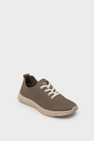 SKS-083 Vizon Deri Kadın Sneaker