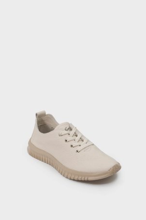 SKS-083 Bej Deri Kadın Sneaker