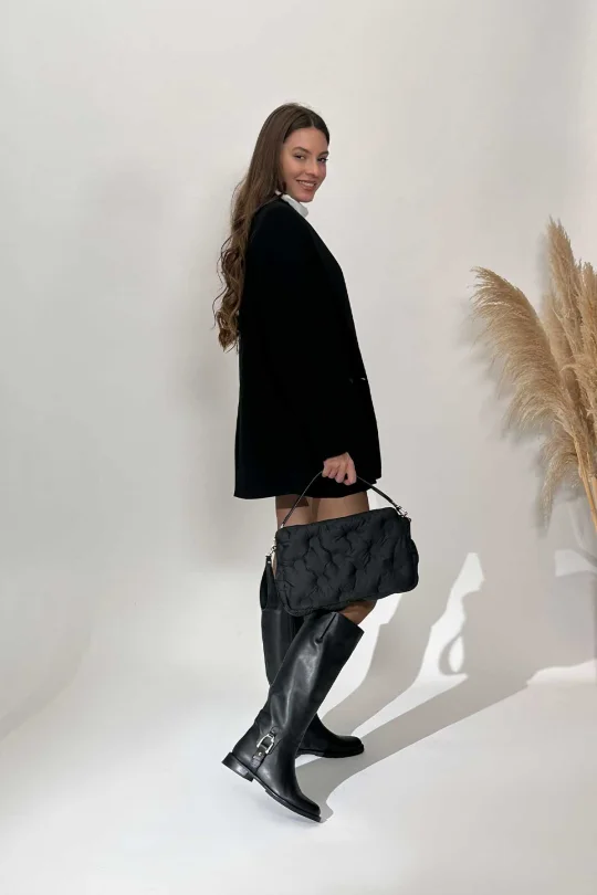 SKC-022 Siyah Deri Kadın Çizme