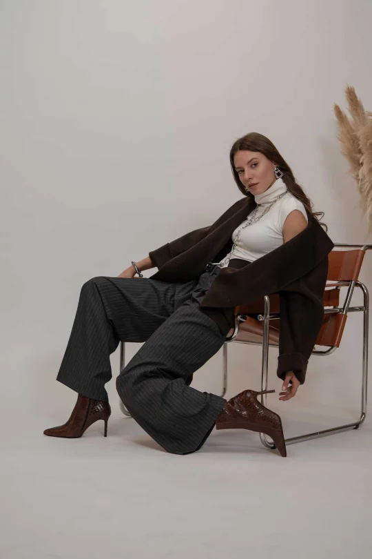 SKB-110 Kahverengi Croco Kadın Bot