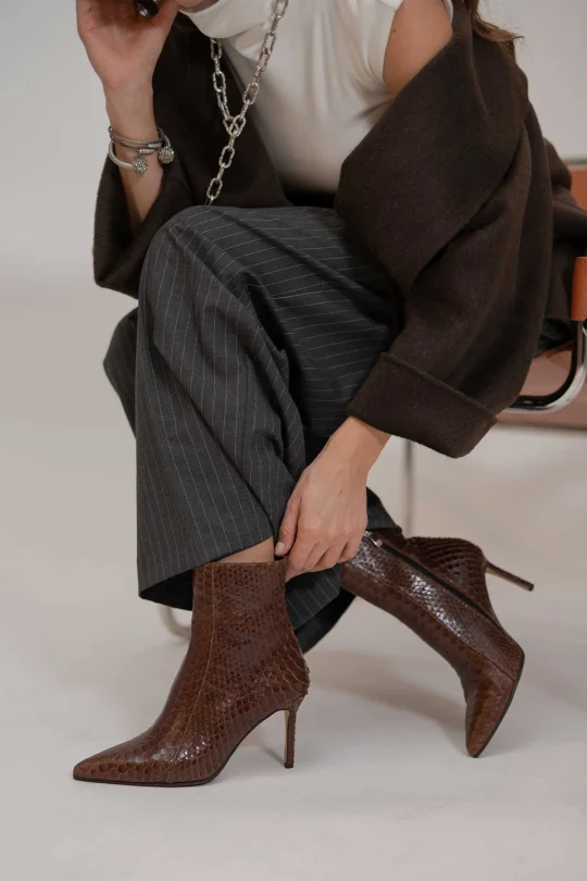 SKB-110 Kahverengi Croco Kadın Bot