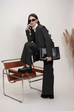 SKL-069 Siyah Deri Kadın Babet