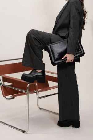 SKL-069 Siyah Deri Kadın Babet