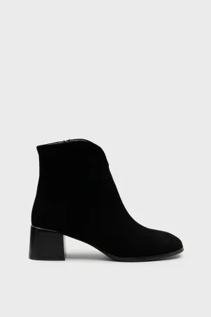 SKB-113 Siyah Süet Kadın Bot