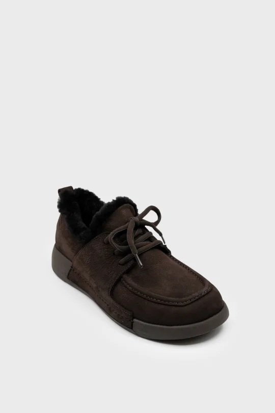 SKS-086 Kahverengi Nubuk Kadın Kürklü Sneaker