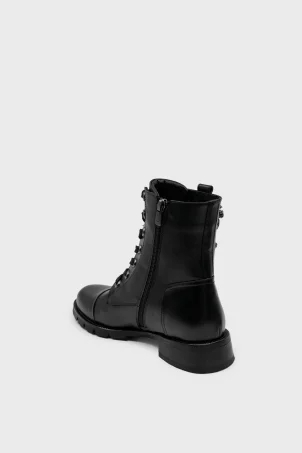 SKB-114 Siyah Deri Kadın Bot