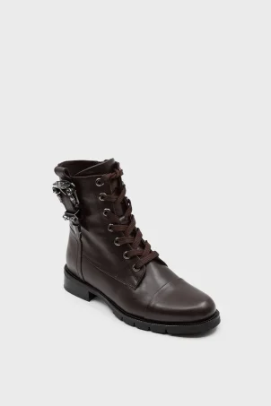 SKB-114 Kahverengi Deri Kadın Bot