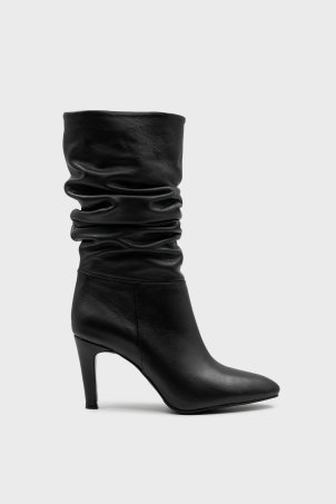 SKC-024 Siyah Deri Kadın Çizme