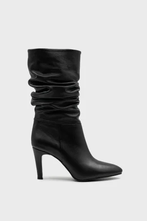 SKC-024 Siyah Deri Kadın Çizme