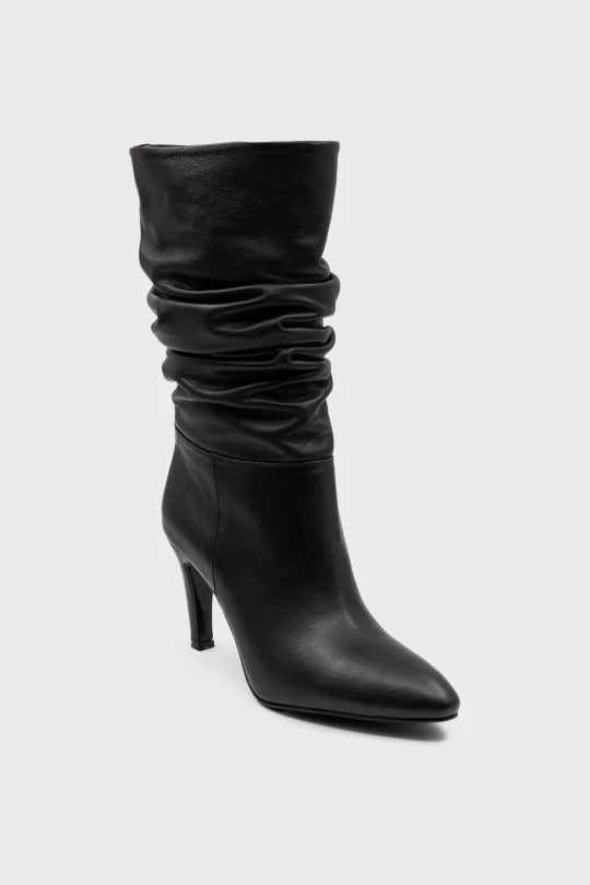 SKC-024 Siyah Deri Kadın Çizme