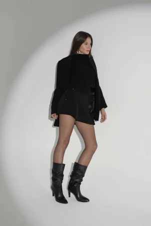 SKC-024 Siyah Deri Kadın Çizme