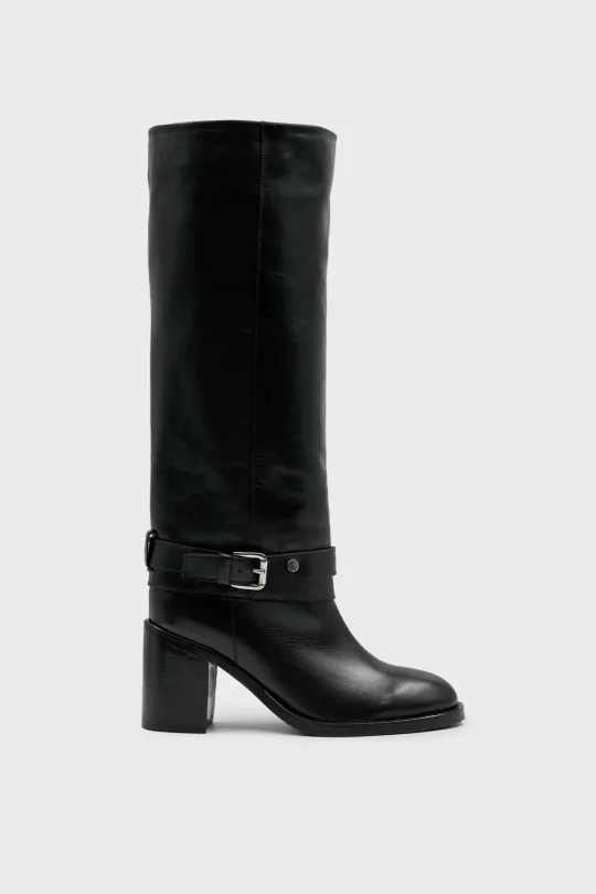 SKC-025 Siyah Deri Kadın Çizme