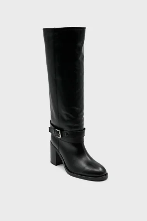 SKC-025 Siyah Deri Kadın Çizme