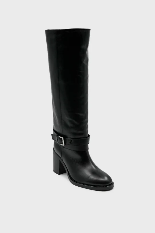 SKC-025 Siyah Deri Kadın Çizme