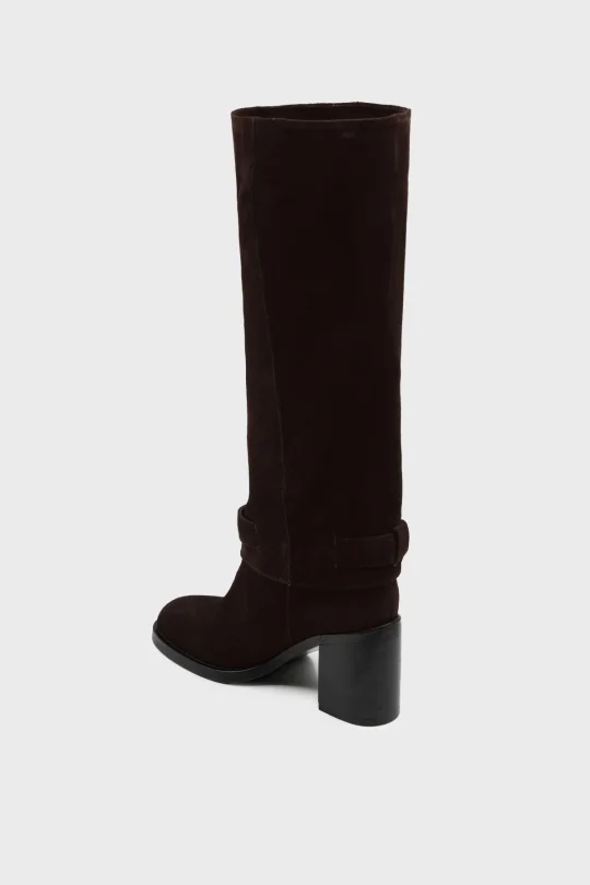 SKC-025 Kahverengi Süet Kadın Çizme