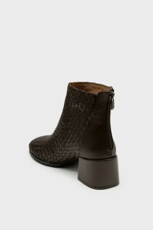 SKB-115 Kahverengi Deri Kadın Bot