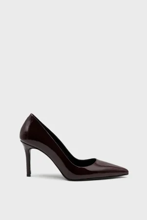 SKT-103 Bordo Rugan Kadın Topuklu Ayakkabı