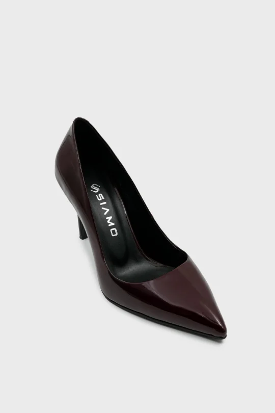 SKT-103 Bordo Rugan Kadın Topuklu Ayakkabı