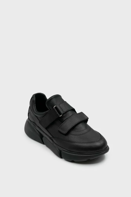 SKS-088 Siyah Deri Kadın Sneaker