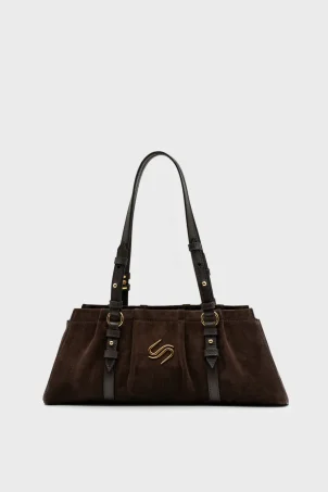 SCO-061 Kahverengi Süet Kadın Omuz Çantası