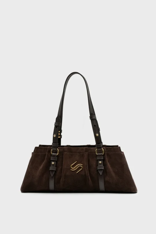 SCO-061 Kahverengi Süet Kadın Omuz Çantası