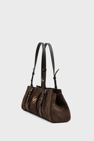 SCO-061 Kahverengi Süet Kadın Omuz Çantası