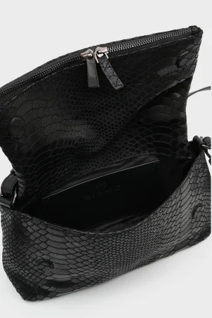 SCO-063 Siyah Yılan Kadın Omuz Çantası