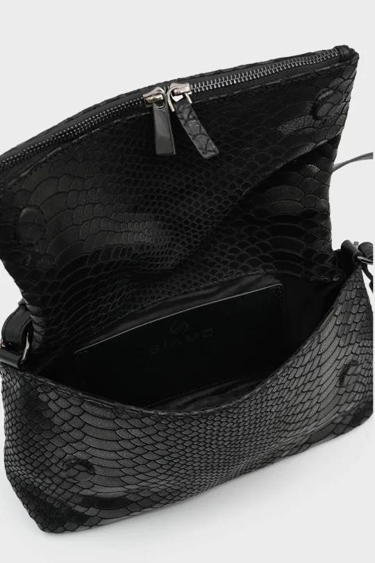 SCO-063 Siyah Yılan Kadın Omuz Çantası