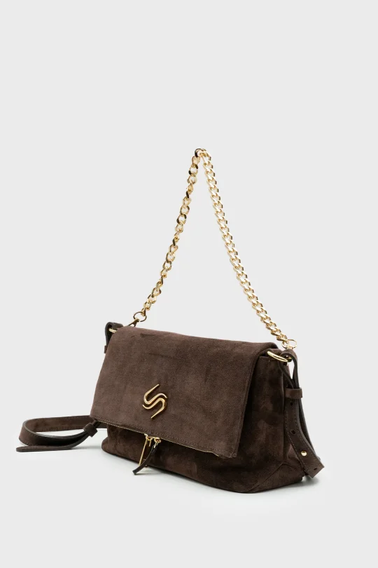 SCO-063 Kahverengi Süet Kadın Omuz Çantası