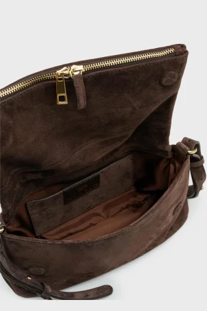 SCO-063 Kahverengi Süet Kadın Omuz Çantası