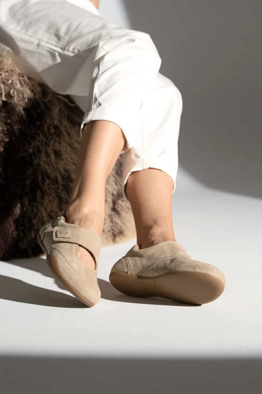 SKS-091 Bej Nubuk Kadın Sneaker