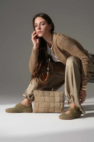 SKS-091 Haki Nubuk Kadın Sneaker