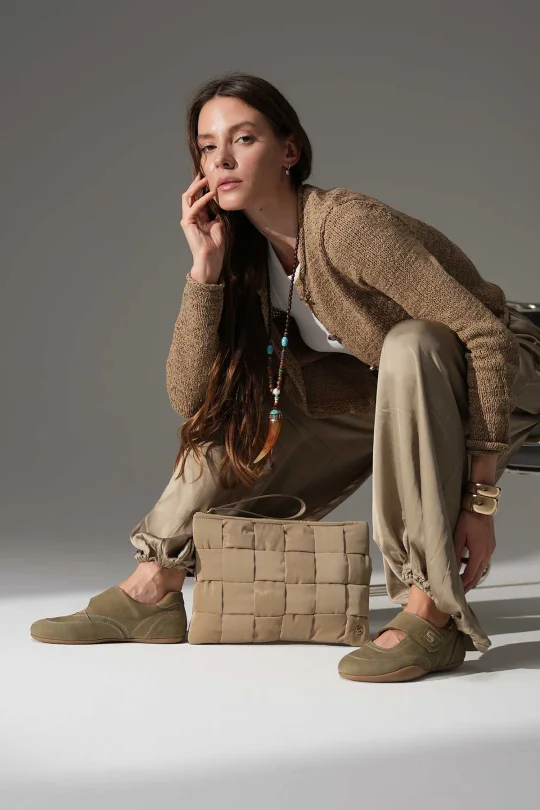 SKS-091 Haki Nubuk Kadın Sneaker