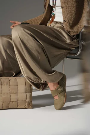 SKS-091 Haki Nubuk Kadın Sneaker