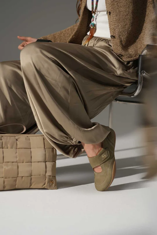 SKS-091 Haki Nubuk Kadın Sneaker