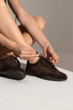 SKS-092 Kahverengi Süet Kadın Sneaker