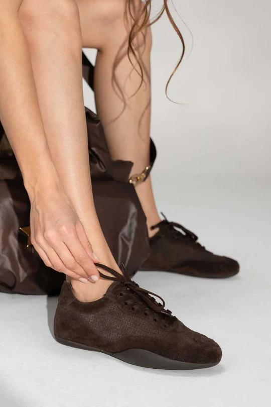 SKS-092 Kahverengi Süet Kadın Sneaker