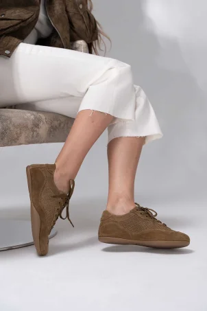 SKS-092 Yeşil Süet Kadın Sneaker