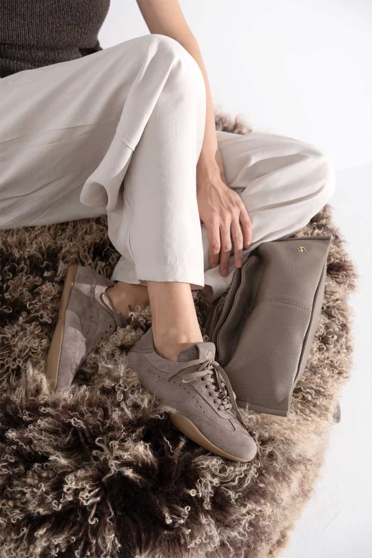 SKS-093 Vizon Süet Kadın Sneaker