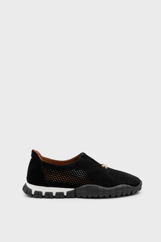 SKS-096 Siyah Süet Kadın Sneaker