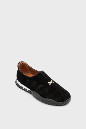 SKS-096 Siyah Süet Kadın Sneaker